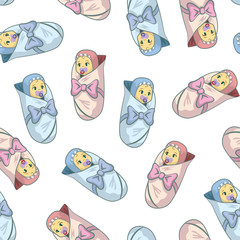 seamless pattern with babies