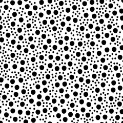 Hand Drawn Dots Asymmetrical Seamless Pattern, Dotted Swiss