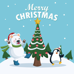 Merry christmas cartoon icon vector illustration graphic design
