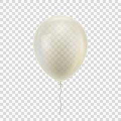 White realistic balloon. White ball isolated on a transparent background for designers and illustrators. Balloon as a vector illustration