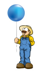 farmer with balloon