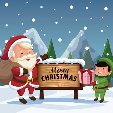 Merry christmas cartoon icon vector illustration graphic design