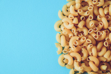 Italian food raw macaroni For cooking food made of flour