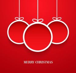 Hanging Christmas balls.