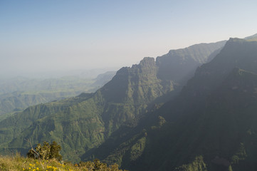 Obraz premium Hiking in the Simien Mountains, Ethiopia