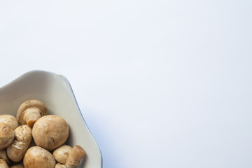 Fresh white mushrooms champignon