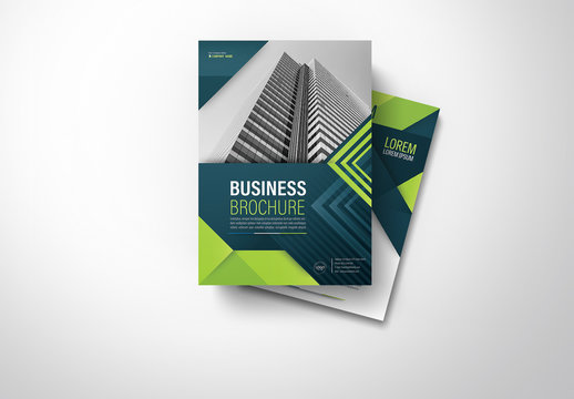 Brochure Cover Layout with Blue and Green Accents 7