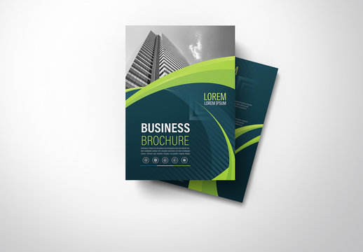 Brochure Cover Layout with Blue and Green Accents 8