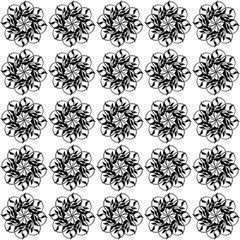 Fototapeta premium Vector seamless pattern. Black and white Stylized floral ornament.