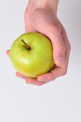 Food and dieting concept. Apple in fresh and juicy color.
