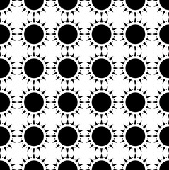 Vector seamless pattern. Black and white Repeating geometric circle pattern