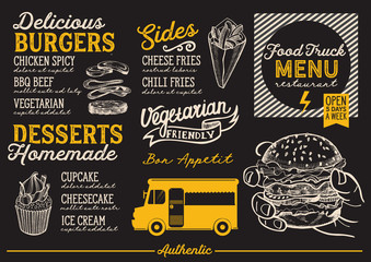 Food truck menu template.