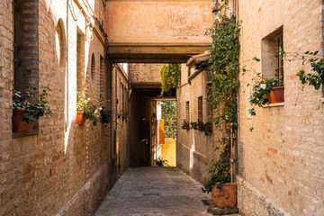 Fototapeta na wymiar Centro Storico di Recanati, Macerata, Marche, Italia