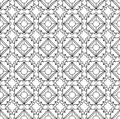 Fototapeta premium Vector seamless pattern. Black and white Repeating geometric pattern