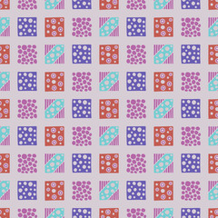 Seamless vector pattern. Geometrical background with hand drawn decorative tribal elements Print with ethnic, folk, traditional motifs. Graphic vector illustration.