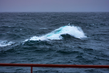 Heavy storm in north Pacific from cargo ship