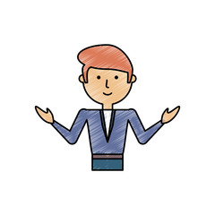 flat line  colored teacher man  doodle over white background  vector illustration
