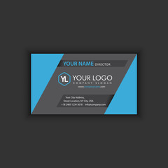 Fototapeta premium Modern Creative and Clean Business Card Template with blue dark color