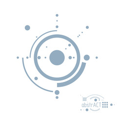 Mechanical scheme, vector engineering drawing with circles and geometric parts of mechanism. Technical plan can be used in web design and as wallpaper or background.