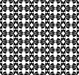 Vector seamless pattern. Black and white Repeating geometric pattern