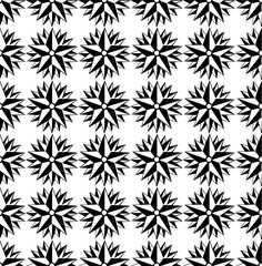 Vector seamless pattern. Black and white Repeating geometric star pattern