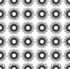 Vector seamless pattern. Black and white Repeating geometric circle pattern