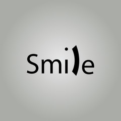 Smile. Inspirational quote about happy. Modern calligraphy phrase with hand drawn smile and sun. Lettering in boho style for print and posters. Hippie quotes collection. Typography poster design.