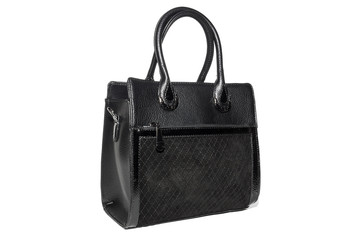 ladies suede bag of black color