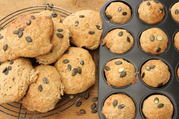 Brötchen Kürbiskernmuffin