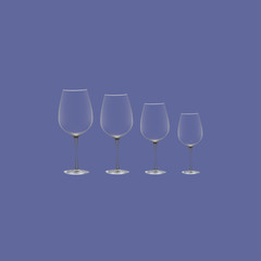 Transparent vector wineglass for light background