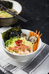 Asian noodles with shrimp