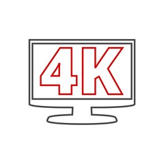 4K tv icon, Ultra HD 4K icon