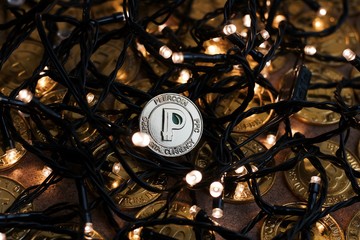 Gold Peercoin Christmas coin