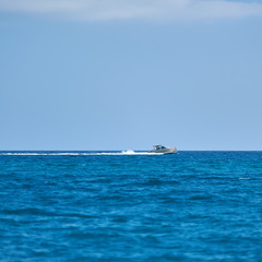 Motorboat in a sea.