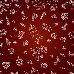 Christmas hand-draw to vector seamless pattern