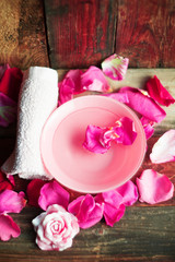 rose petals in bowl
