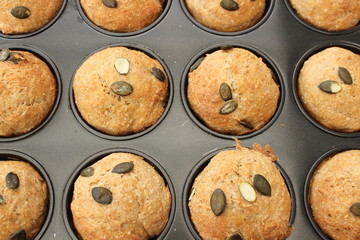 Muffin mit Kürbiskerne