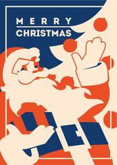 Santa claus with beard minimalistic vector illustration
