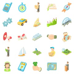 Payment for delivery icons set, cartoon style