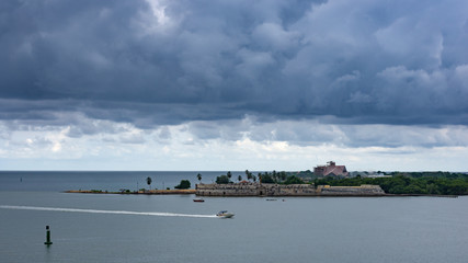 Old fort Bocachica on entrance to Cartagena port, Colombia