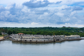 Old fort Bocachica on entrance to Cartagena port, Colombia