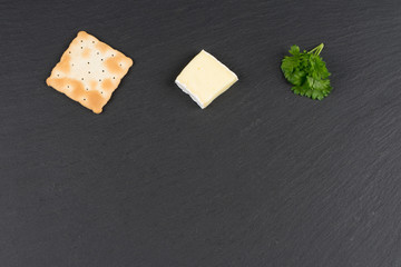 Dry cracker cookies with black background