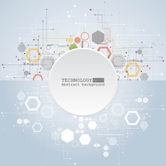 Abstract technological background with various technological elements. Structure pattern technology backdrop. Vector