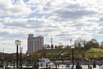 Fototapeta na wymiar Baltimore, Maryland, USA skyline at the Inner Harbor.