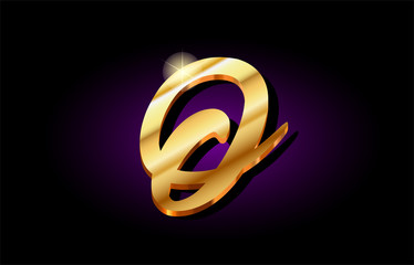 Obraz premium o alphabet letter golden 3d logo icon design