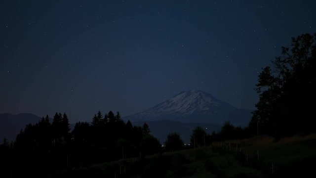 Time Lapse Night field agriculture mt. adams hood river oregon blueberry field