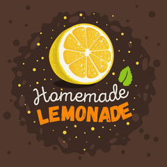 Homemade Lemonade Design With Sliced Lemon And Mint Leaf Illustr
