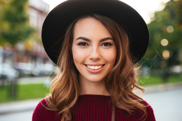 Close up portrait of a beautiful girl with brown hair