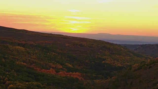 Aspen fall autumn sunset on the slopes of a desert mountain Steens Mountain near Malheur National wildlife refuge 1