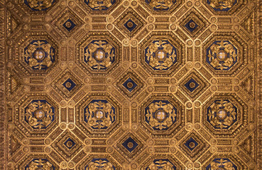 Ceiling decoration, octagonal texture, old fashioned pattern